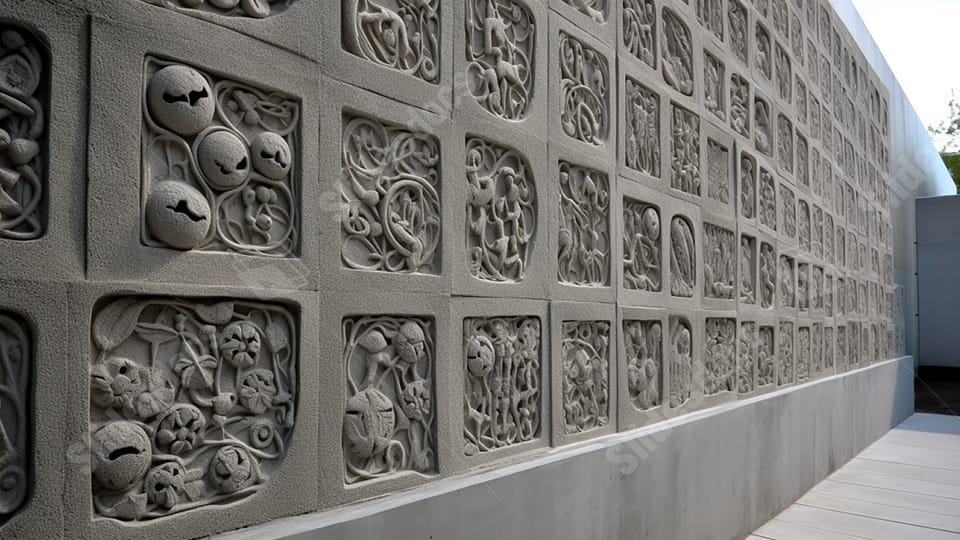 Tổng hợp mẫu phù điêu trụ cổng đẹp đẳng cấp nhất 11 Wall Cement Art Relief Wall Powerpoint Background For Free Download - Slidesdocs