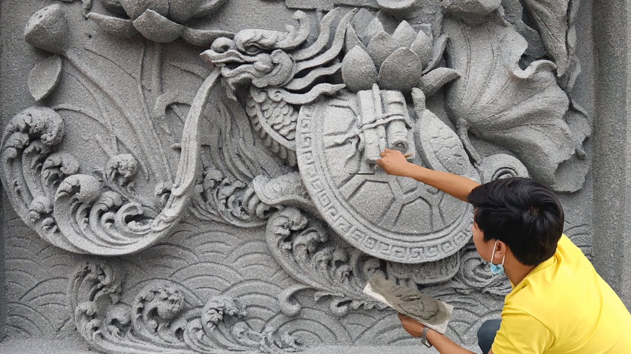 50 mẫu tranh phù điêu xi măng tường rào đẹp nhất 9 This is how I make relief supernatural creatures with cement and sand - Art VN
